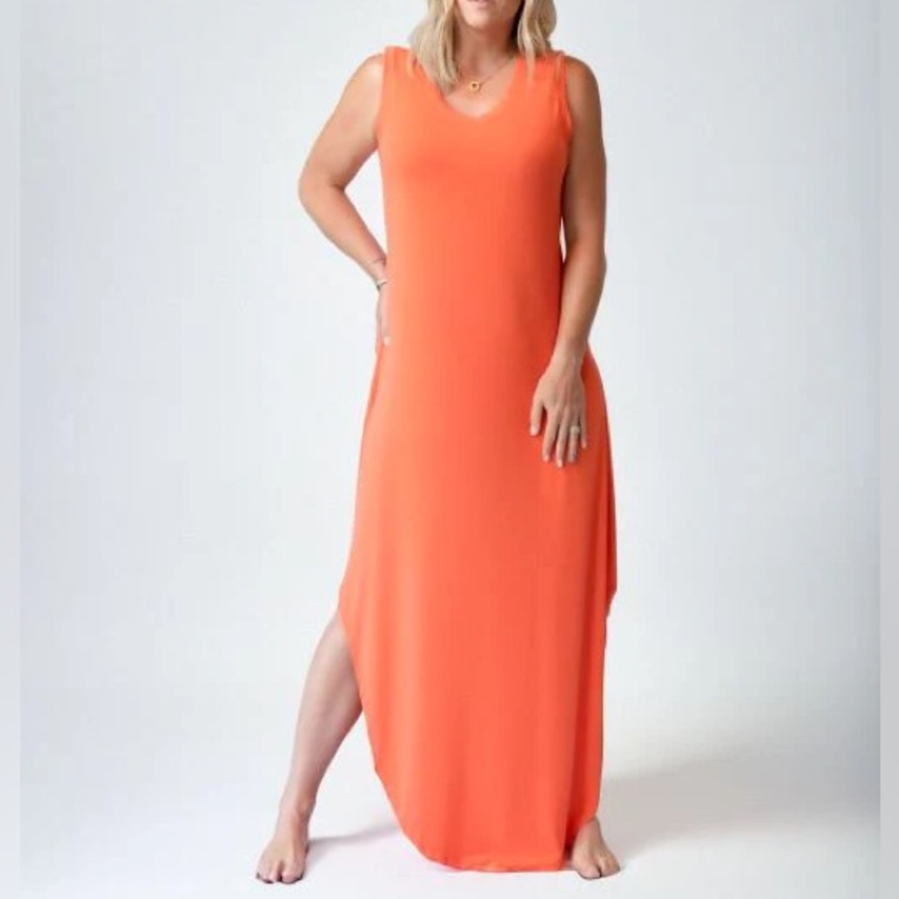 Elevated closet, extra tall, orange, maxi dress breezy